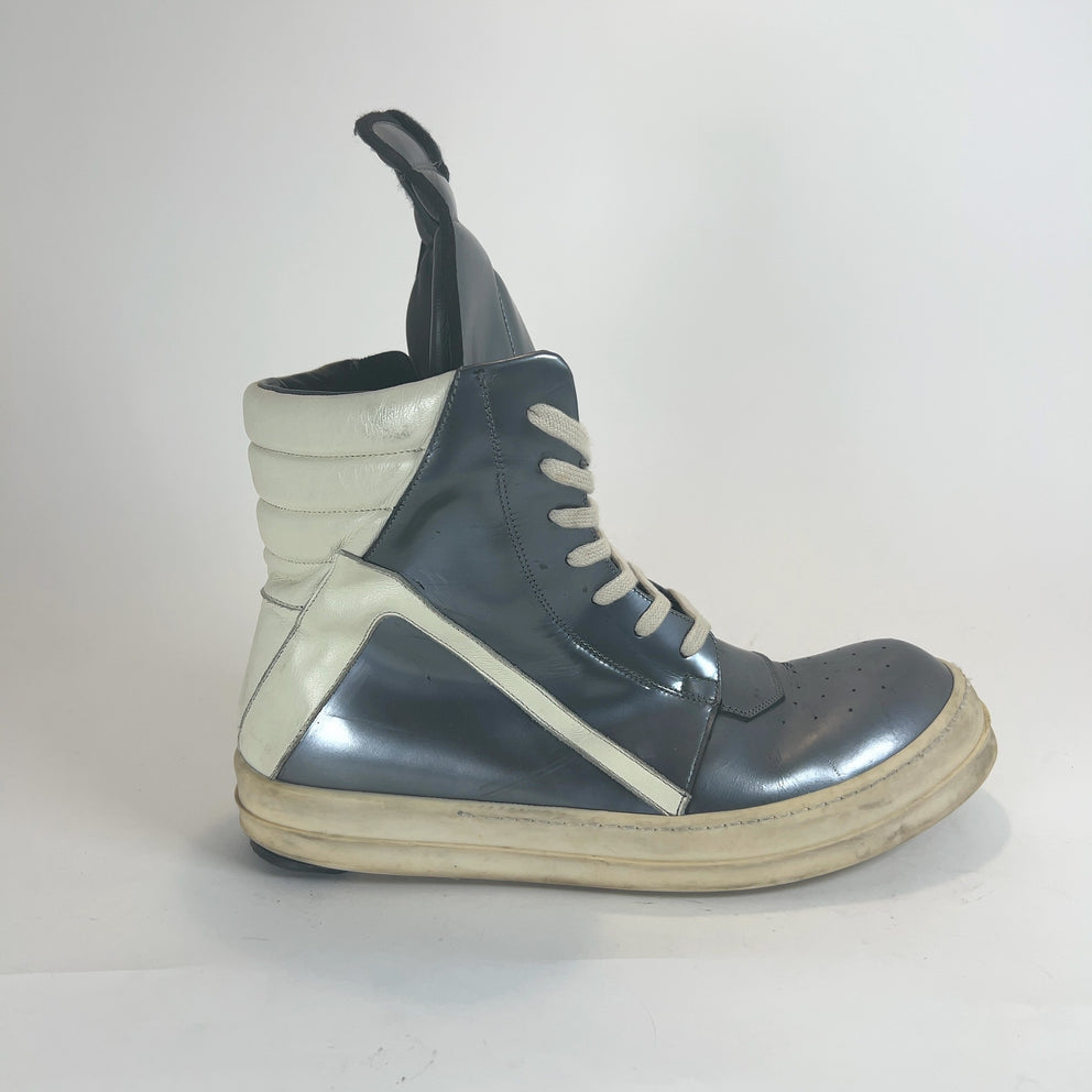 Rick Owens Metallic Geobasket Hightop Sneakers
