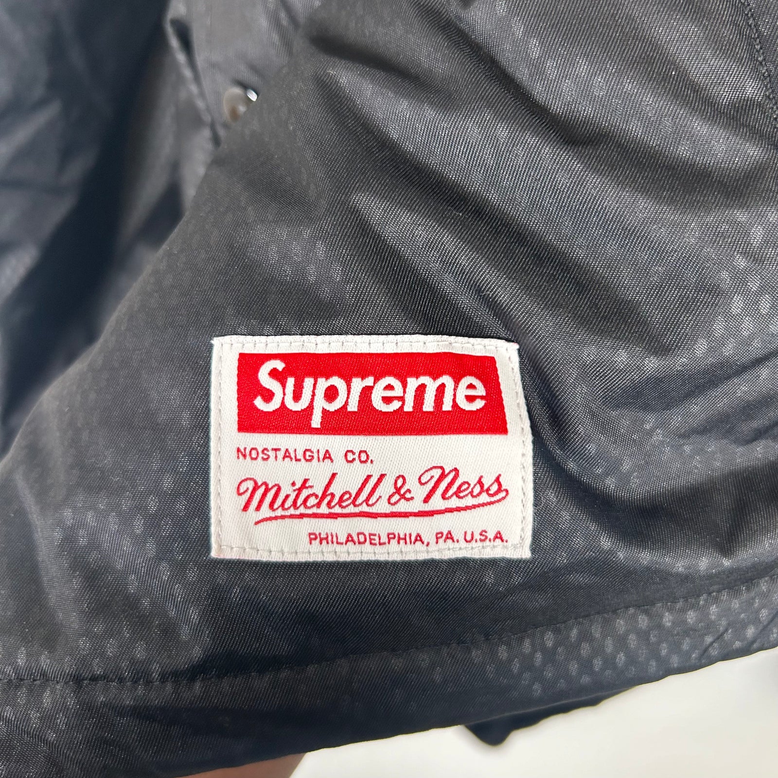 Supreme X Mitchell & Ness Black Varsity Jacket Size L