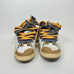 Lanvin White/Yellow Curb Sneakers Size 44