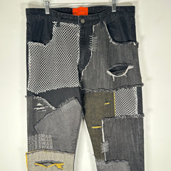 Who Decides War Patch Work Logo Jeans Size 34