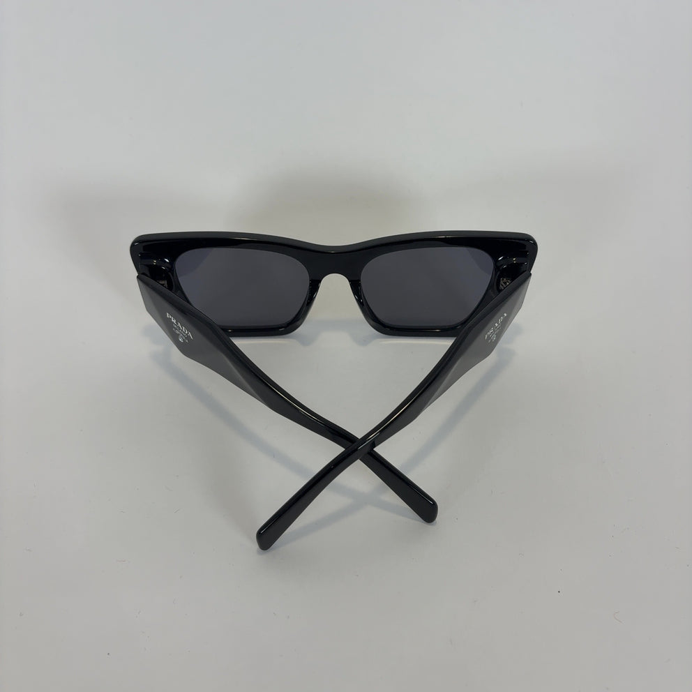 Prada Plaque Logo Wide Cat Eye Sunglasses