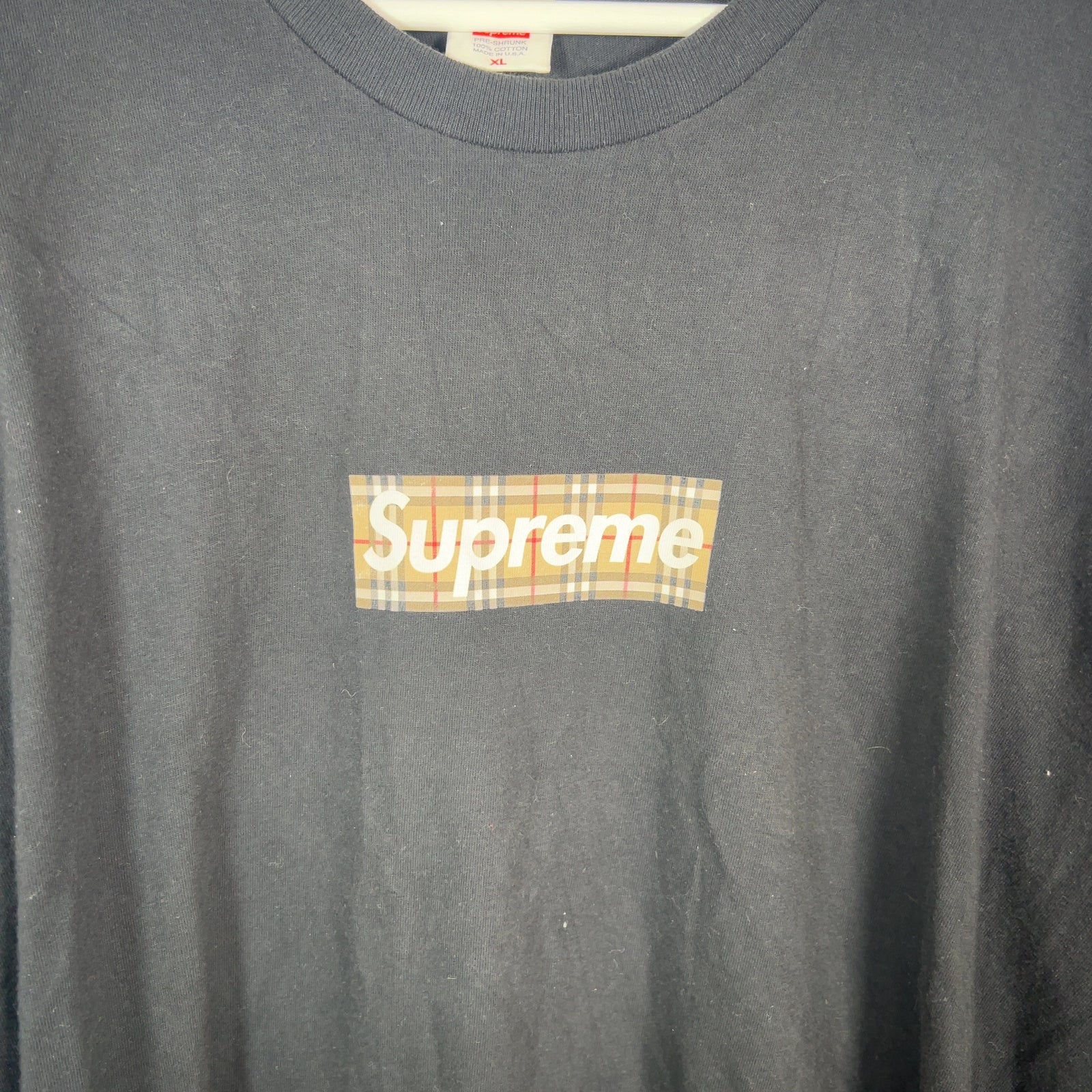 Supreme x Burberry Plaid Box Logo Graphic T-Shirt