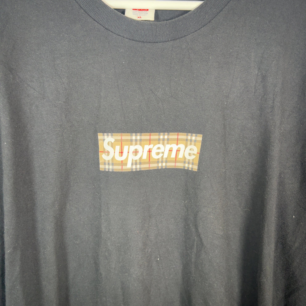 Supreme x Burberry Plaid Box Logo Graphic T-Shirt