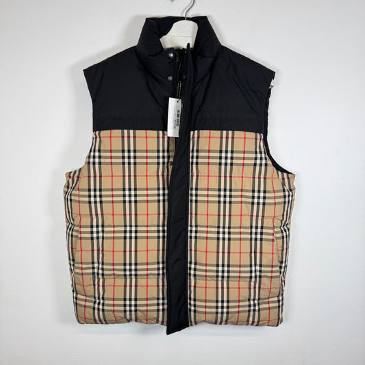 Burberry Check Reversible Down Vest Size S