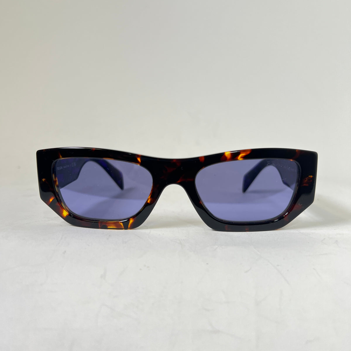 Prada Havana PR A01S Rectangular Sunglasses