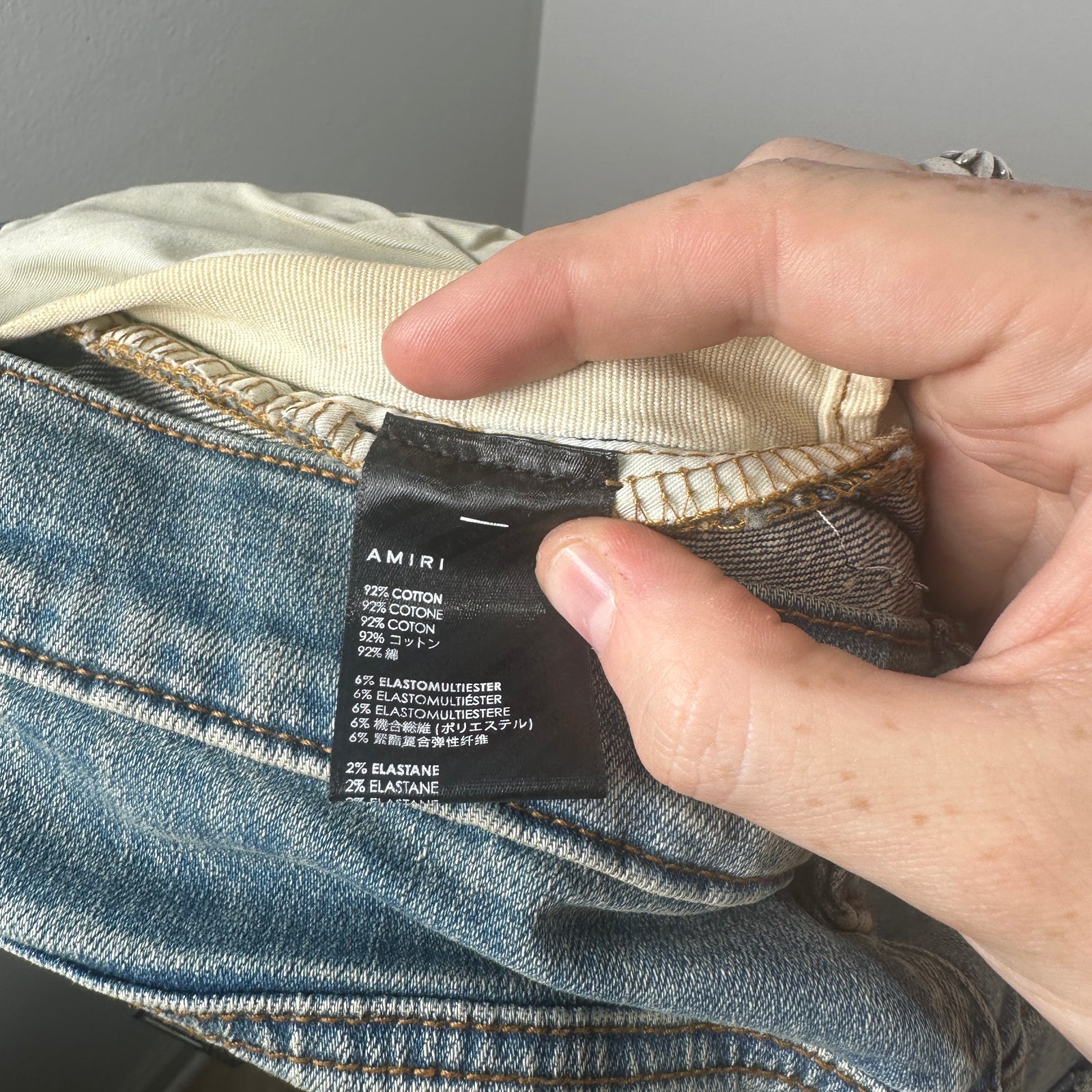 Amiri Lightwash Bandana Flame Jeans Size 38