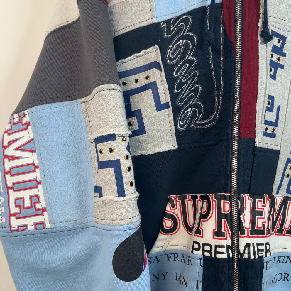 Supreme Patchwork Zip Up Hoodie Size M
