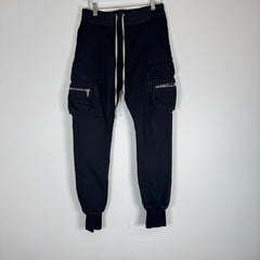 Rick Owens Black Mastadon Cargo Joggers Size 48