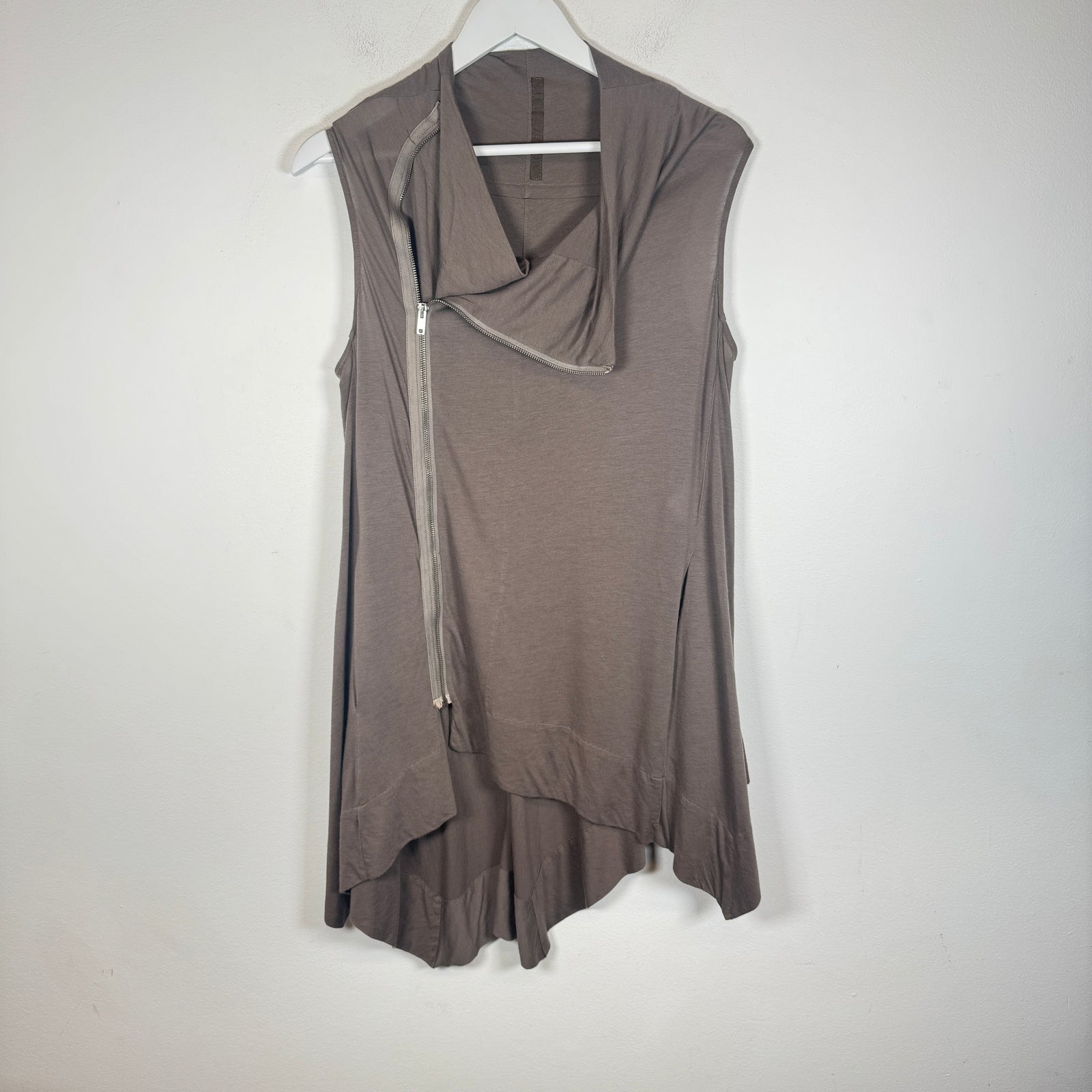 Rick Owens Lilies Dust Asymmetrical Zipper Top Size M