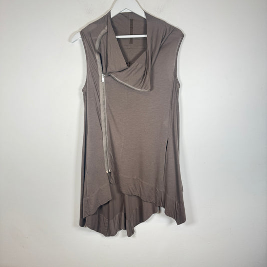Rick Owens Lilies Dust Asymmetrical Zipper Top Size M