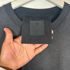 Givenchy Washed Grey Distressed Flames Logo Tee Size M
