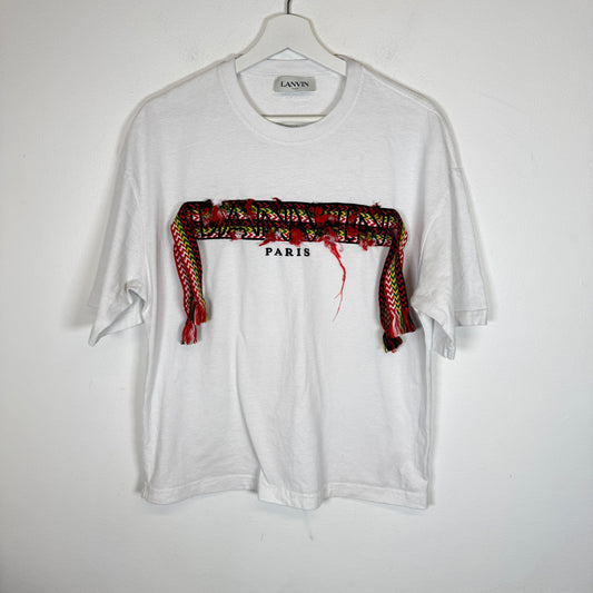 Lanvin White Embroidered Logo T-shirt Size S