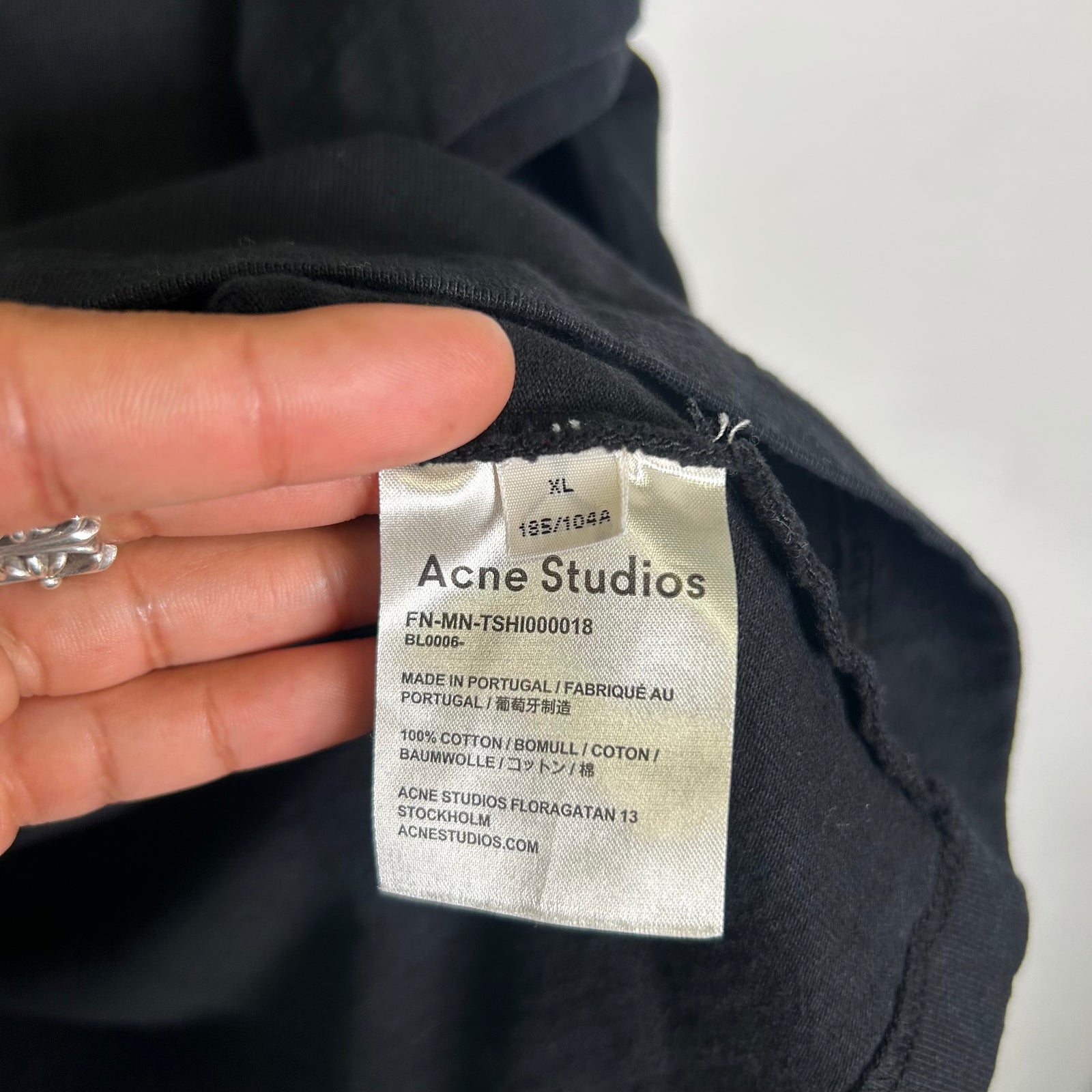 Acne Studios Black Stockholm Oversized T-Shirt Size XL