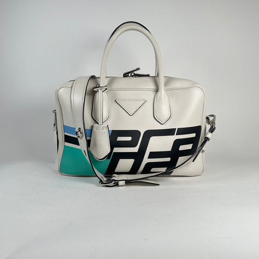 Prada City Racing Logo Bowler Bag