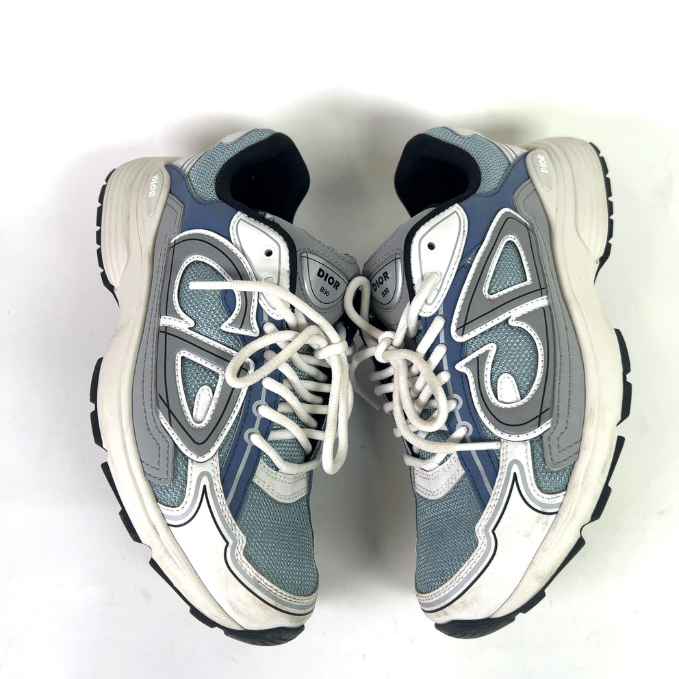 Dior B30 Blue/White Mesh Microfiber Low-Top Sneakers
