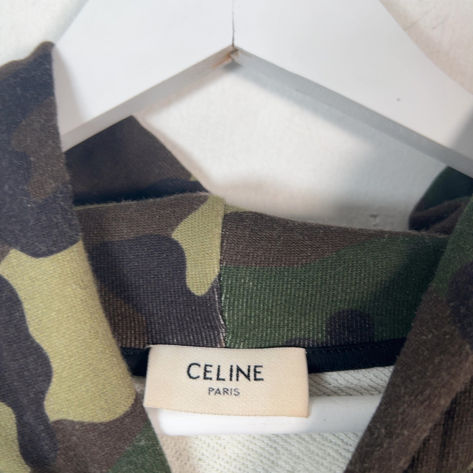 Celine Logo Camo Hoodie