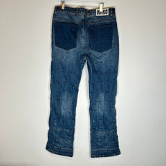 Who Decides War Blue Cinched Studded Denim Jeans Size 36