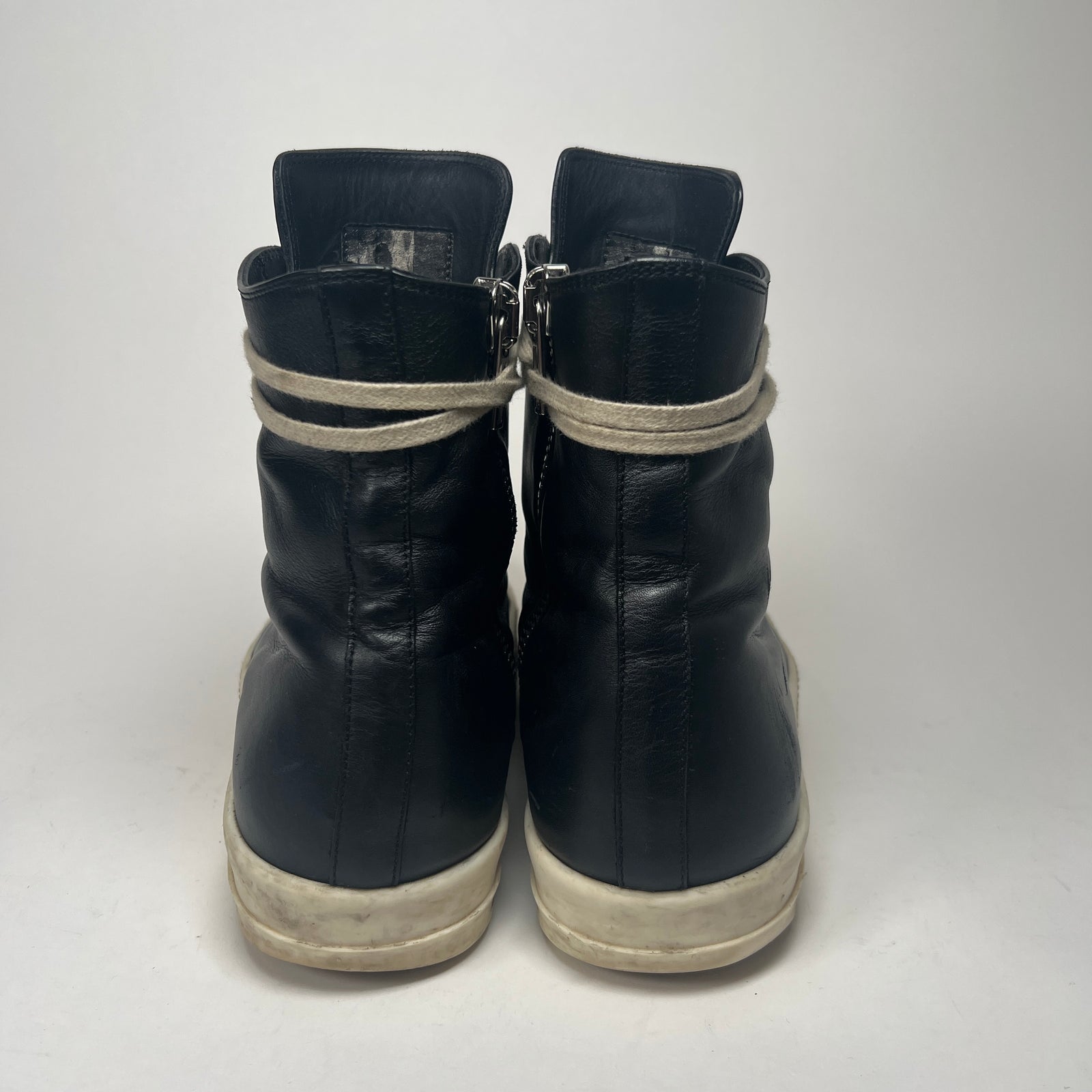 Rick Owens Black/Milk Leather Ramones Size 42