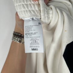 MM6 Maison Margiela White ‘6’ Logo Wide Leg Sweatpants Size S