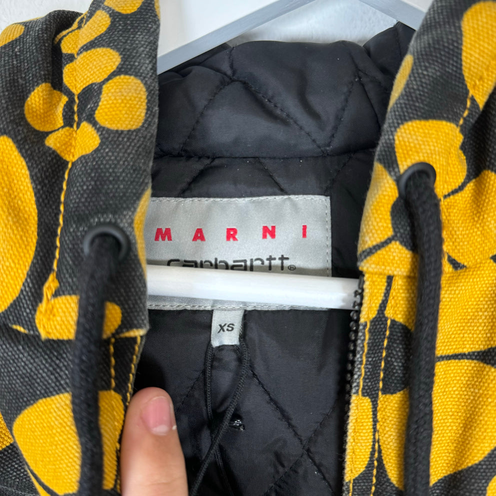 Marni x Carhartt WIP Yellow Sunflower Canvas Work Jacket Size XS