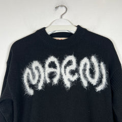 Marni Black/White Intarsia Wool Sweater Size 46