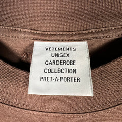 Vetements Brown Mixed Logo Tee Size L