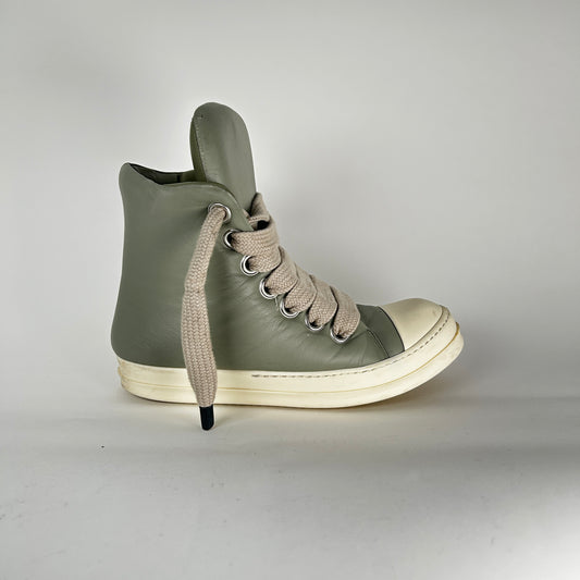 Rick Owens Light Gray Padded Jumbo-Lace Ramone Size 45
