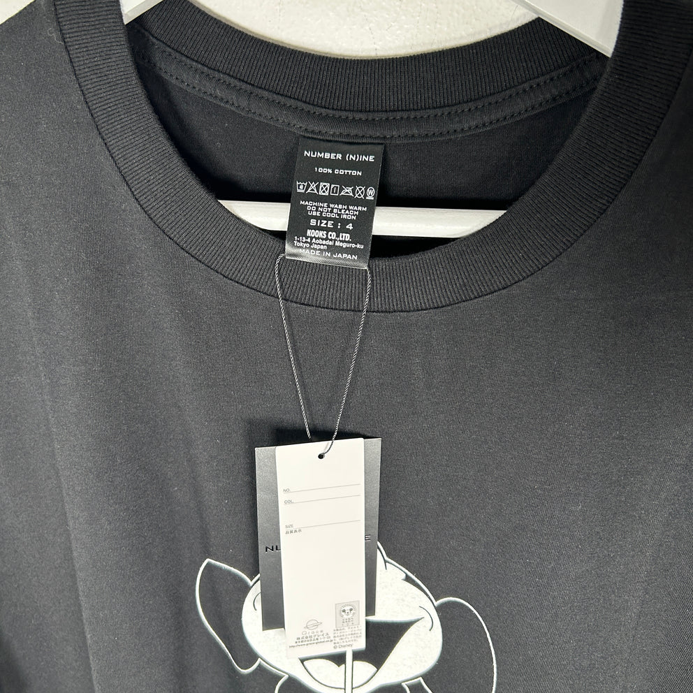 Number (N)ine Black Mickey Microphone T-Shirt Size 4