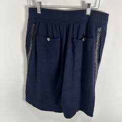 Sacai Navy Sparkle Stripe Shorts Size M