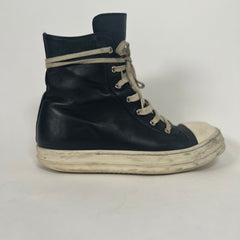 Rick Owens Black/Milk Leather Ramones Size 42