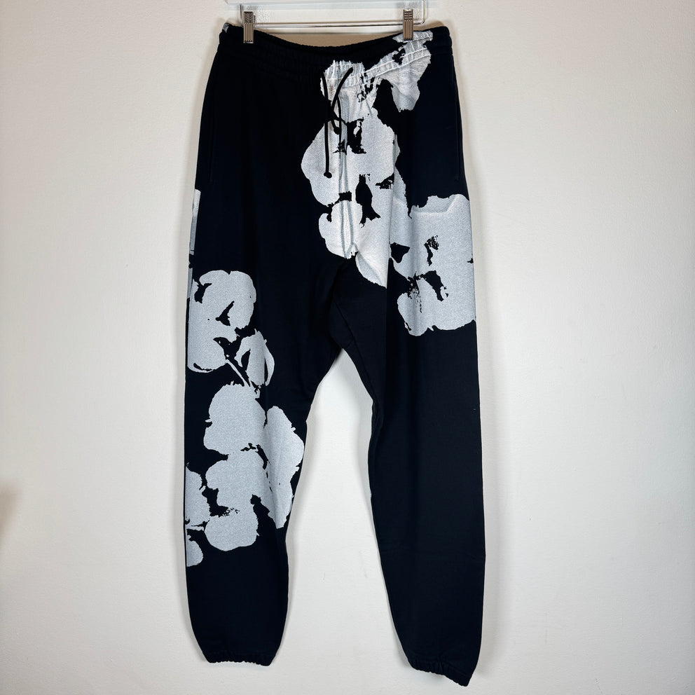 Denim Tears Black Large Logo Wreath Sweatpants Size L