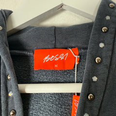 Bossi Navy Studded Logo Hoodie Size M