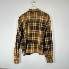 Vale Yellow/Brown Forever Rhinestone Flannel Size L