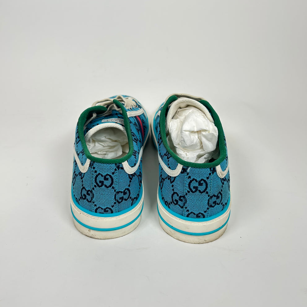 Gucci Light Blue Tennis 1977 Low Top Sneaker Size GG 9.5