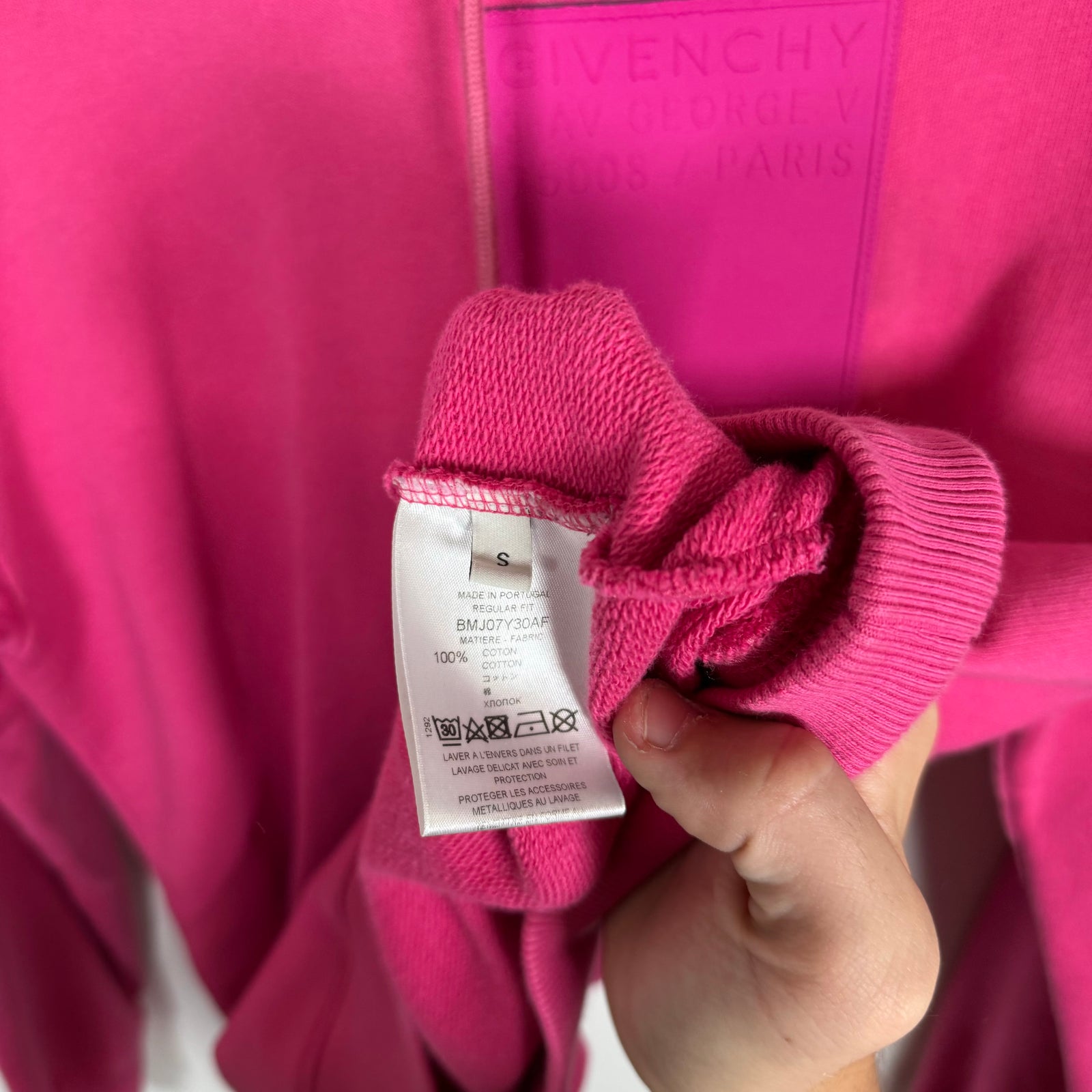 Givenchy Pink Address Patch Hoodie Size S