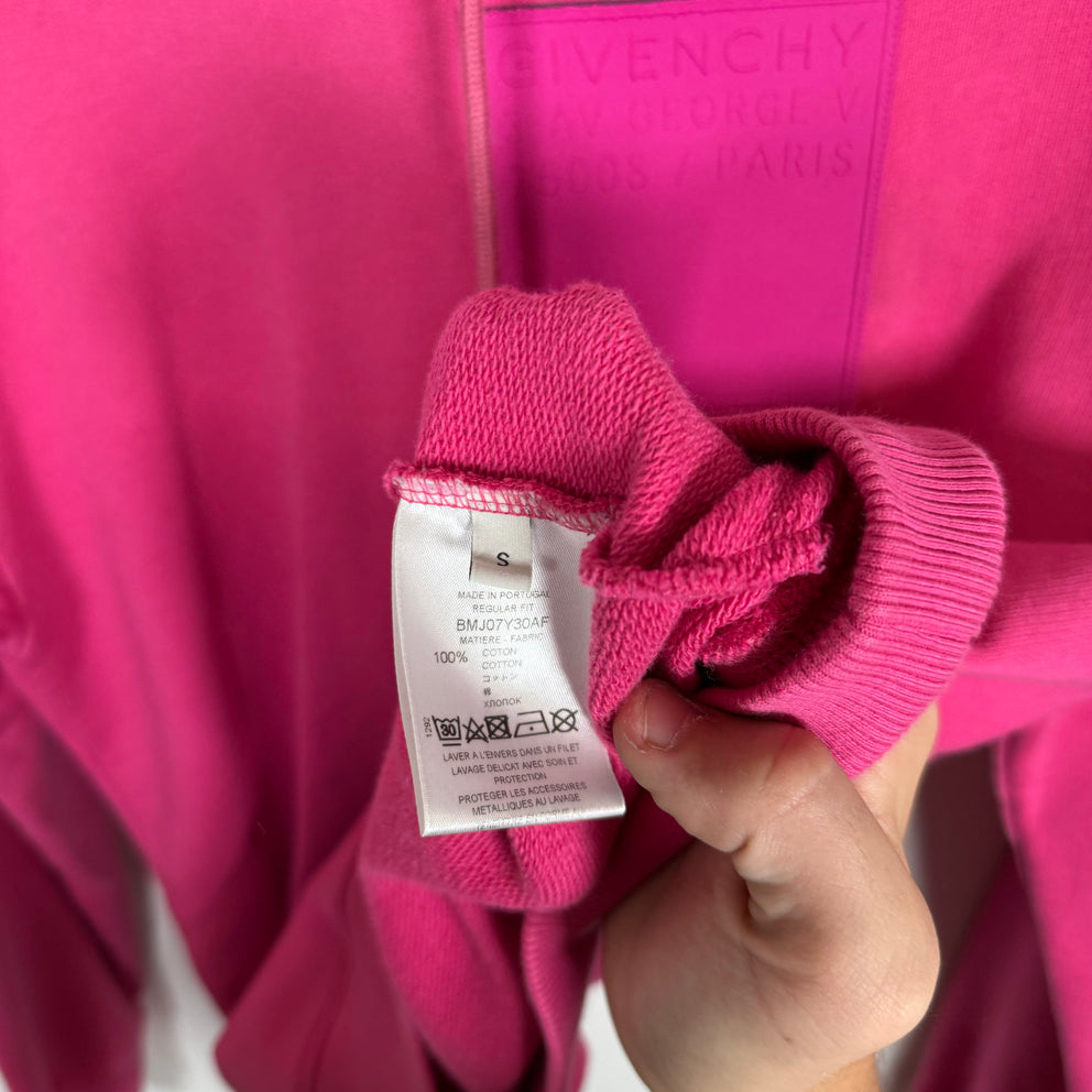 Givenchy Pink Address Patch Hoodie Size S