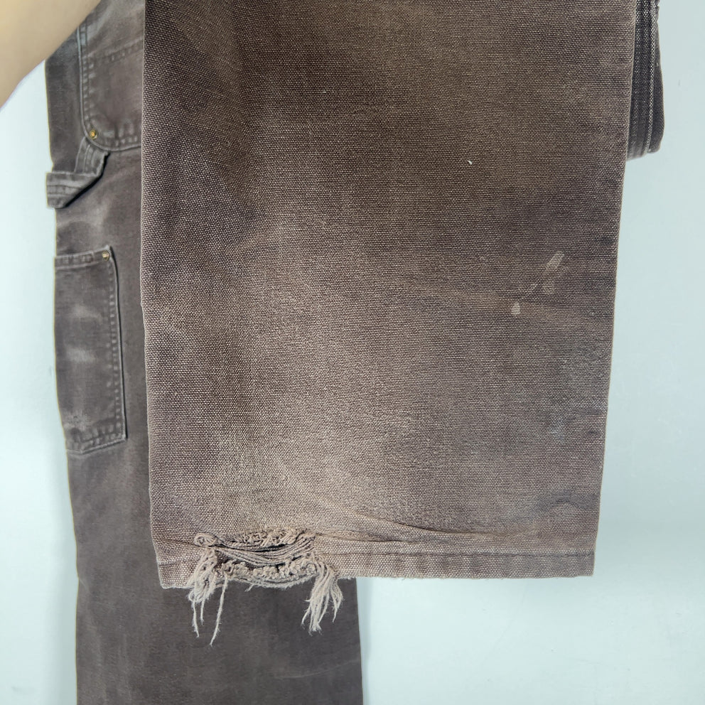 Carhartt Faded Brown Distressed 'Double Knee' Carpenter Pants