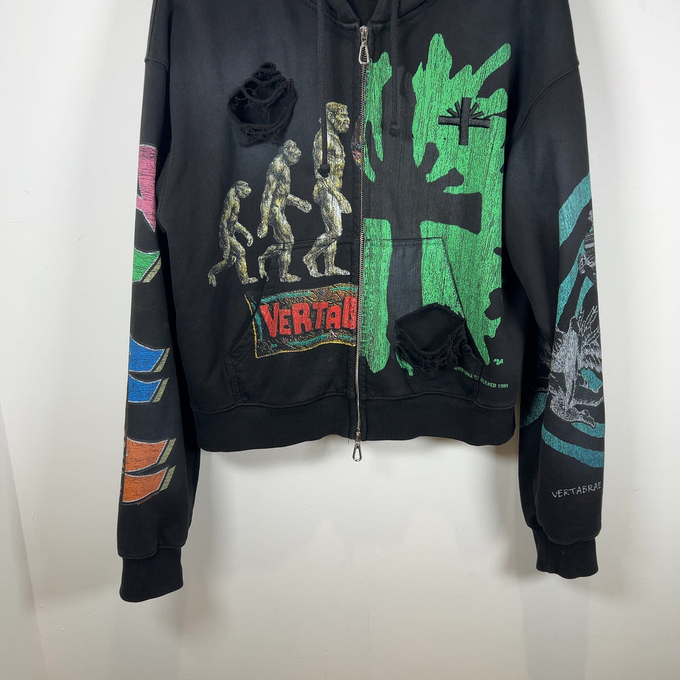 Vertabrae Montage Black Zip Up Hoodie