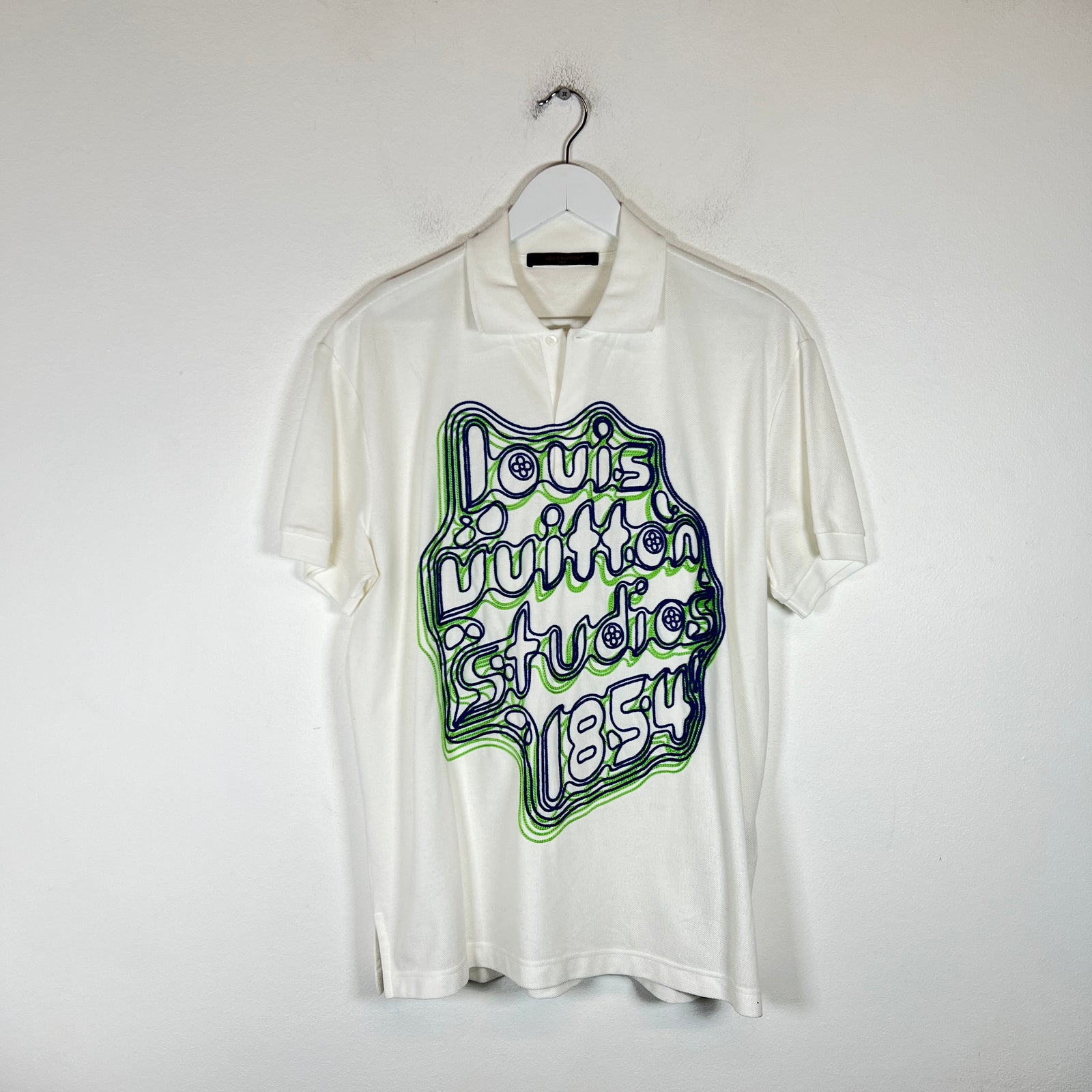 Louis Vuitton AW23 White LV Studios 1854 Embroidered Polo Shirt Size S