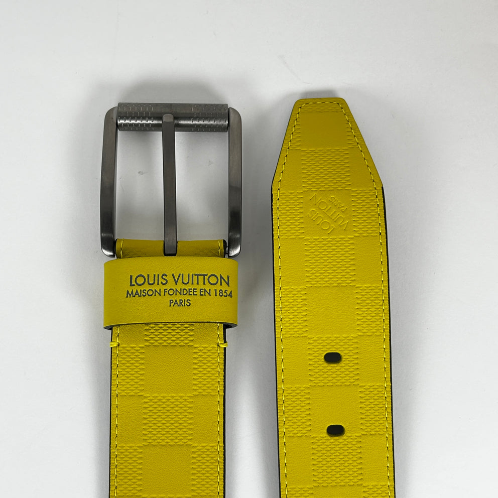 Louis Vuitton Damier Infini Vert Acide Belt Size 36