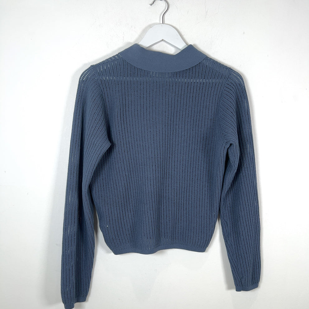 Rag & Bone Knitted Cropped Button-Up Polo Shirt