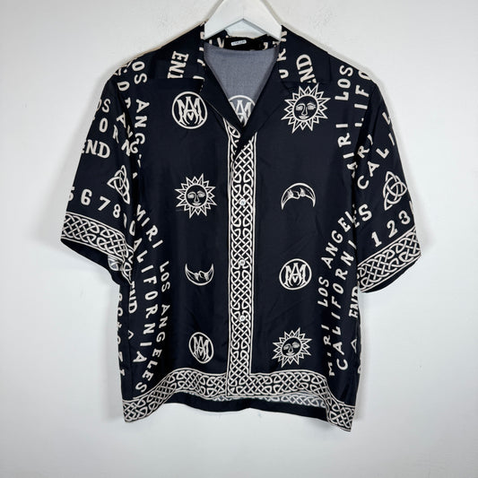 Amiri Ouija Board Silk Bowling Shirt Size M