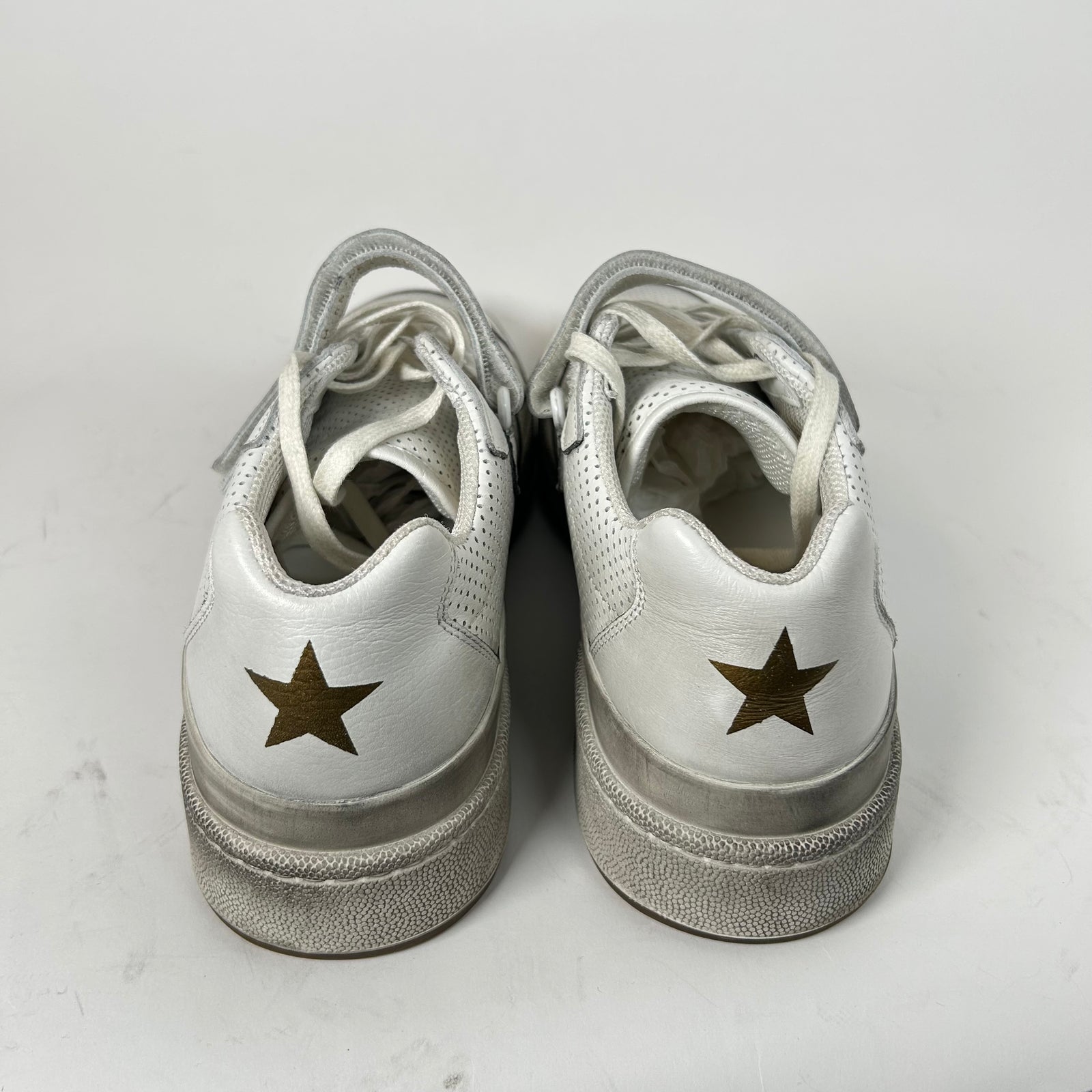Saint Laurent White SL24 Distressed Low-Top Sneaker Size 45