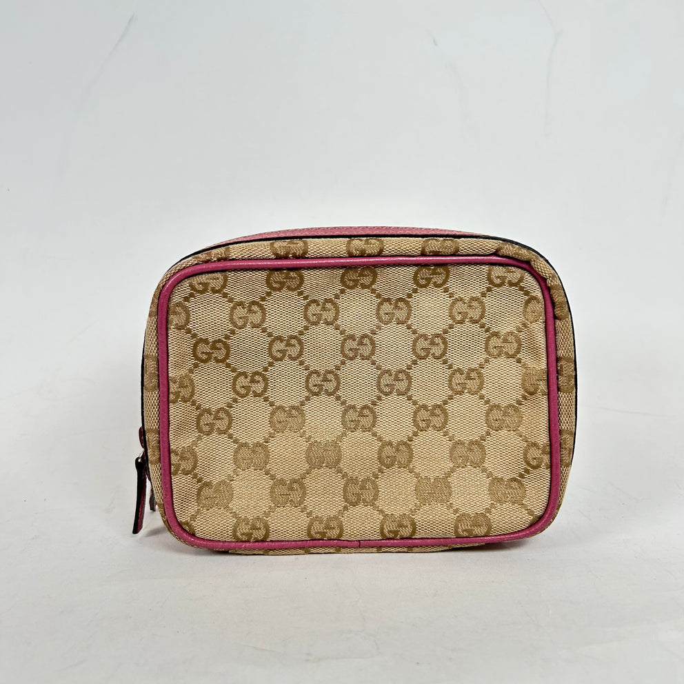 Gucci Pink GG Canvas Cosmetic Bag