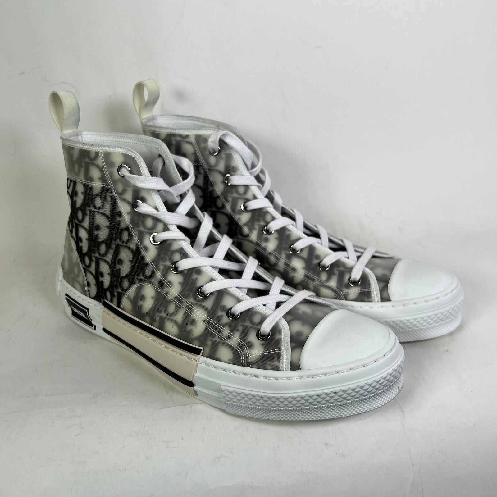 Dior B23 White/Black Oblique High-Top Sneaker Size 45