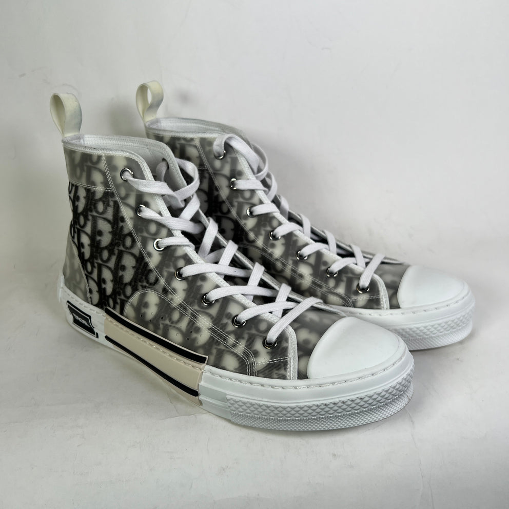Dior B23 White/Black Oblique High-Top Sneaker Size 45