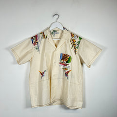 Bode Cream One Of A Kind Button-Up Shirt Size M
