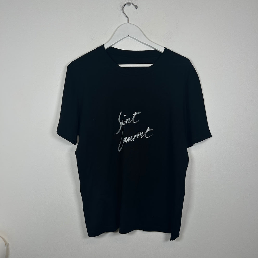 Saint Laurent Black Signature Tee Size XS