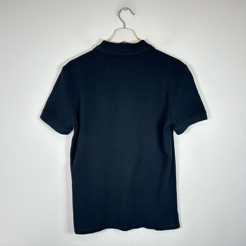 Alexander McQueen Black Embroidered Floral Polo Shirt Size S