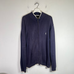 Saint Laurent Vintage YSL Logo Knit Zip-Up Cardigan
